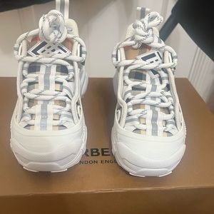 Kids Burberry Check Trainers (WORN ONLY ONCE INDOORS)